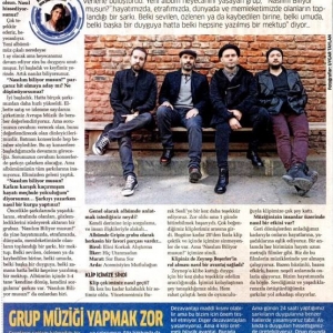 Akşam Gazetesi / Pazar Eki Aysun Yıldız Güngör'ün Gripin Röportajı