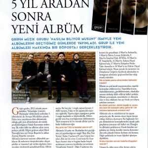 İstanbul Life Dergisi Mart 2018 Sayısı Gripin Röportajı